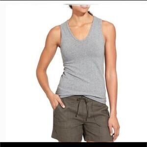 Athleta Pure Organic V-Neck Grey Cotton Tank Top Size XS